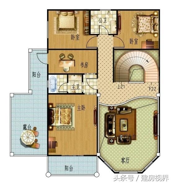 建一套三層的農村別墅設計圖，城里買房劃算的多，還倍有面子，七室三廳五衛。