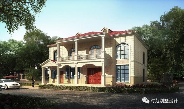 二層別墅設計圖，戶型方方正正，帶堂屋、客廳和書房，特別適合自建。