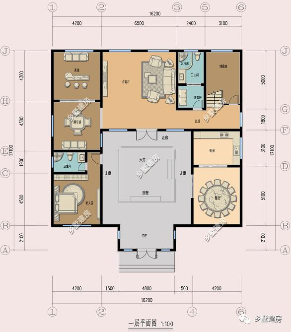 三層四合院式農(nóng)村自建房，大氣美觀，內(nèi)部結(jié)構(gòu)舒適寬敞，適合商用兩住，你值得擁有！