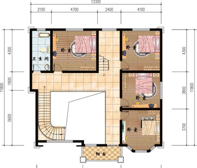 2款三層農村自建房設計圖，1款小戶型，1款大戶型，滿足不同家庭建房的需要