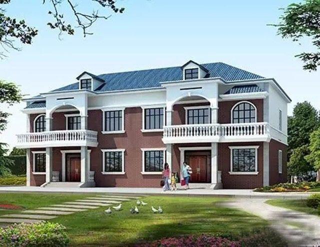 5款兄弟雙拼別墅設計圖，漂亮實用，節省造價，建一棟倍兒有面子