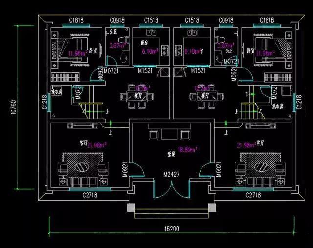 5款兄弟雙拼別墅設計圖，漂亮實用，節省造價，建一棟倍兒有面子