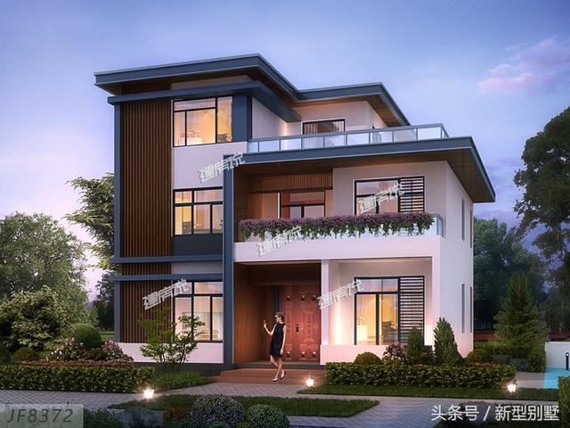 現代三層農村別墅設計圖，好看又實惠，只要40萬，很適合建在山水環繞、靜謐的鄉村。