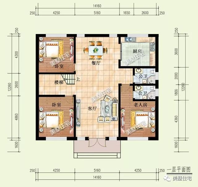 6臥4衛(wèi)二層別墅設(shè)計(jì)圖，簡(jiǎn)單耐看實(shí)用，戶型方方正正，建在農(nóng)村很合適