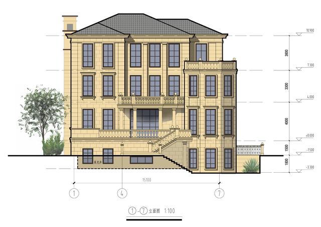 精致典雅的三層歐式別墅設計圖，高檔大氣上檔次，在整個村里別人的房子只能成為配角。