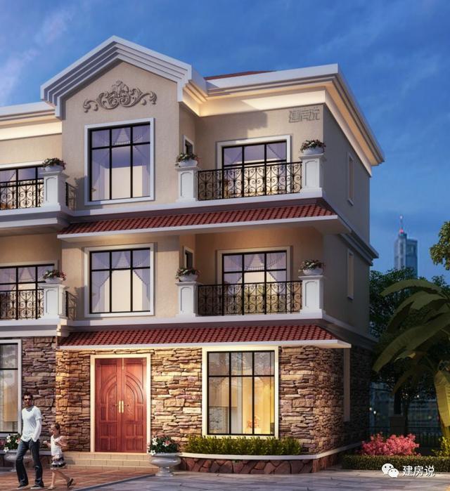 三層歐式別墅設計圖，占地方正，配色優雅，建在農村絕對人人羨慕