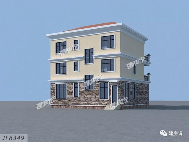 三層歐式別墅設計圖，占地方正，配色優雅，建在農村絕對人人羨慕