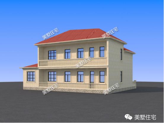 二層農村別墅設計圖，外觀相當的簡單大方，很適合農村建