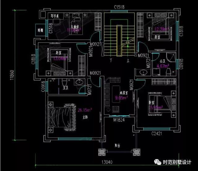三層歐式別墅設計圖，11X13米，外觀大氣穩重，內部居住舒適