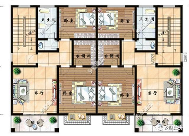 兩款雙拼自建房設計圖，最適合家里有兄弟的人自建了