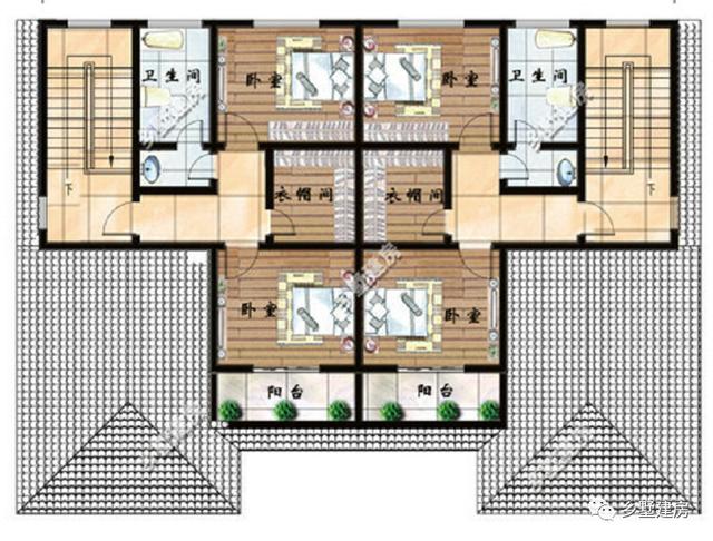 兩款雙拼自建房設計圖，最適合家里有兄弟的人自建了