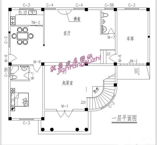 給大家推薦1款三層帶車庫，樓中樓復(fù)式別墅設(shè)計圖，實用性強(qiáng)復(fù)式宮廷風(fēng)