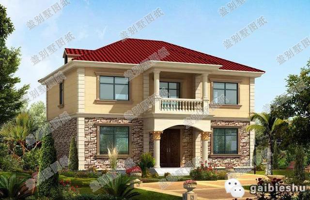 農村二層房屋設計圖，自然美觀，是一款名副其實的小別墅設計圖。