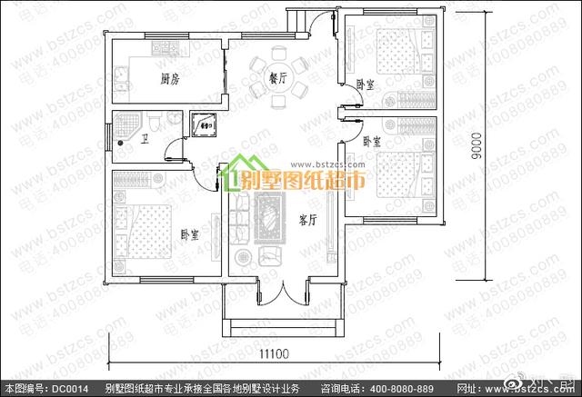 本款圖紙為一層鄉村小別墅設計圖，看是否是您需要的！