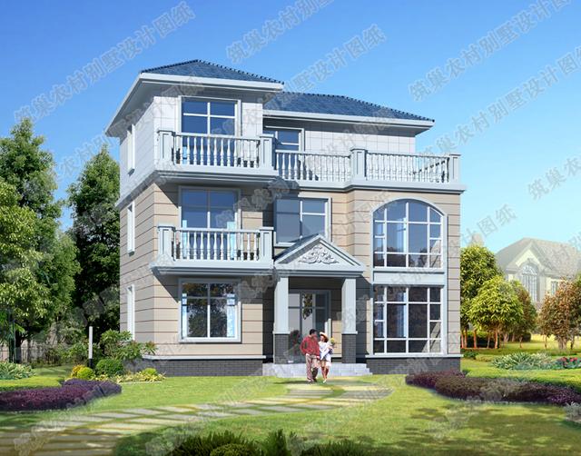 三層別墅全套設(shè)計(jì)圖，簡潔大氣的外觀設(shè)計(jì)充分考慮了現(xiàn)代人的生活習(xí)慣！