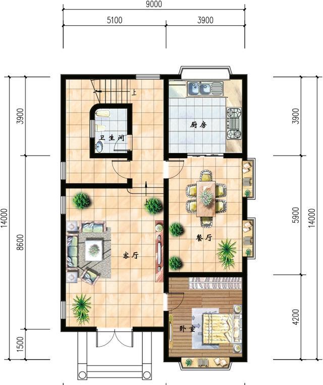 小型別墅設(shè)計(jì)圖，主體造價(jià)23萬左右，寬敞大氣是您不二之選！