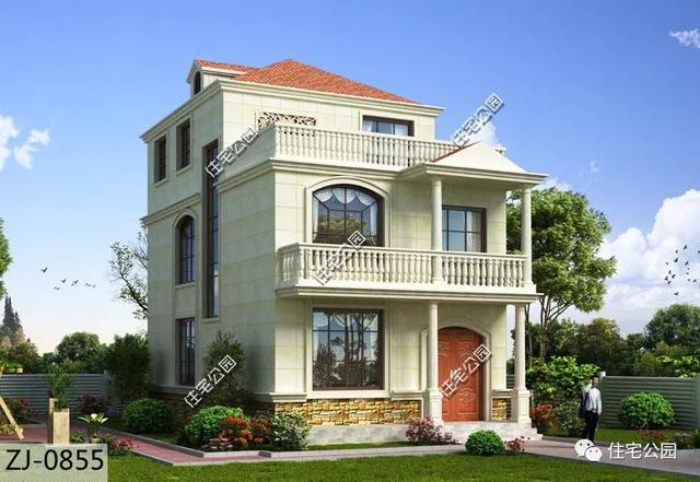 88平簡歐別墅設計效果圖，各個功能一應俱全