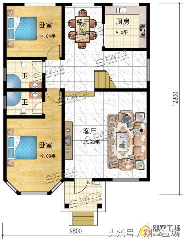 占地120平農村自建別墅設計圖，簡單易建、美觀耐看、舒適實惠