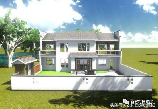 占地18×11米簡(jiǎn)樸二層別墅設(shè)計(jì)圖，帶院子，大有采菊東籬下，悠然見(jiàn)南山的閑適愜意