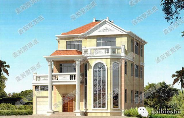 13×15米三層框架結構別墅設計施工效果圖，帶挑空客廳，十分華麗氣派