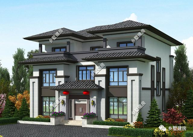 古色古香的三層中式別墅設(shè)計(jì)圖，農(nóng)村自建房的最佳選擇！