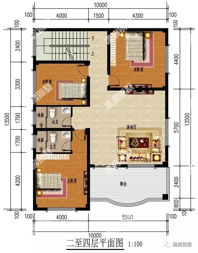 兩款高層別墅設計圖，外墻都用紅面磚，美觀又喜慶，為你帶來好福氣