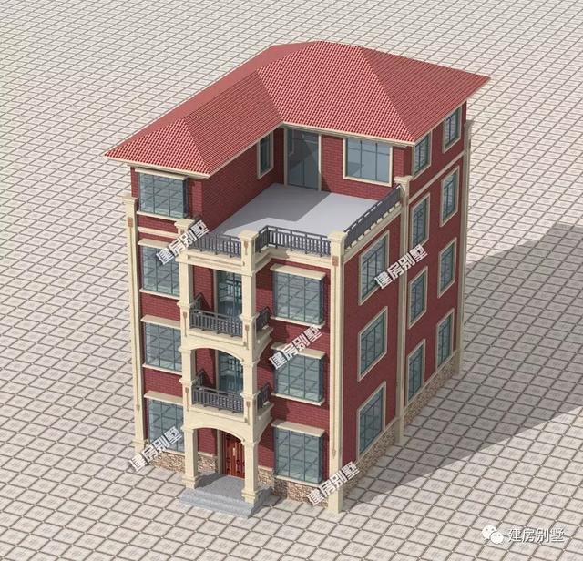 兩款高層別墅設計圖，外墻都用紅面磚，美觀又喜慶，為你帶來好福氣