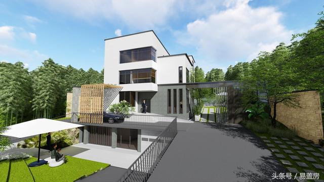 四層豪華現代別墅設計圖，框架結構，主體造價65萬左右