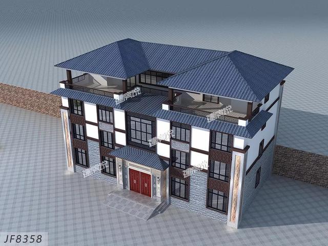 占地三百多平方米的新中式別墅設計圖，如此氣派的房子必定會提高生活品質