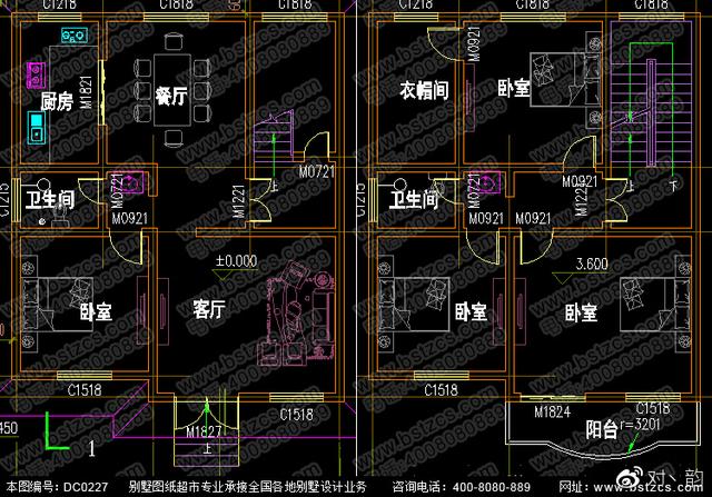 新農村二層半自建房設計全套施工圖效果圖，符合農村生活需要