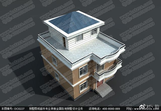 新農村二層半自建房設計全套施工圖效果圖，符合農村生活需要