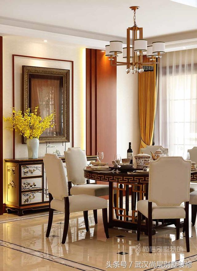 500平新中式風格別墅裝修設計案例-打造出如出水芙蓉般的新中式靜雅空間