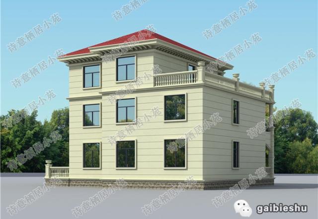 16×14米三層農村別墅設計圖，帶地下室，外觀大氣奢華，主體造價40萬。