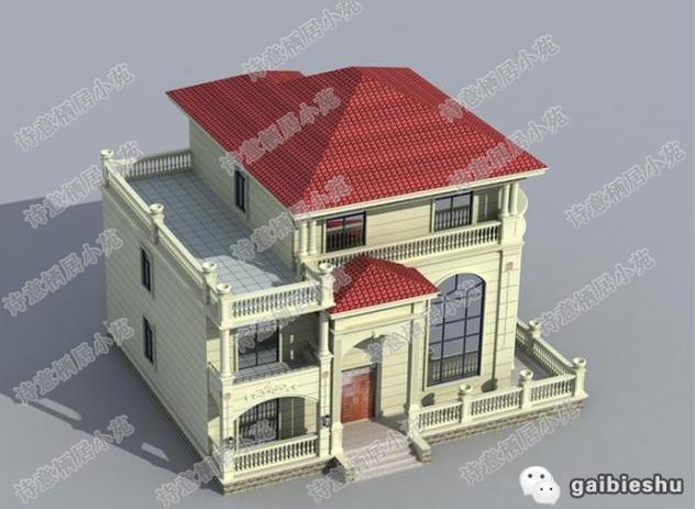 16×14米三層農村別墅設計圖，帶地下室，外觀大氣奢華，主體造價40萬。