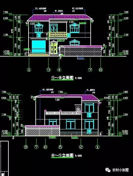 12.4x12米二層新農(nóng)村住宅設(shè)計(jì)圖，屋頂帶太陽能板