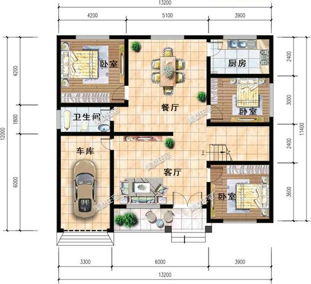 三棟一層農村自建房，結構比較簡單，時尚又實惠，養老的不二選擇。