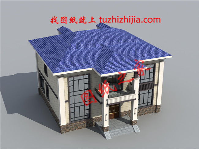 新中式農村自建二層別墅設計圖,占地160平米左右,客廳中空