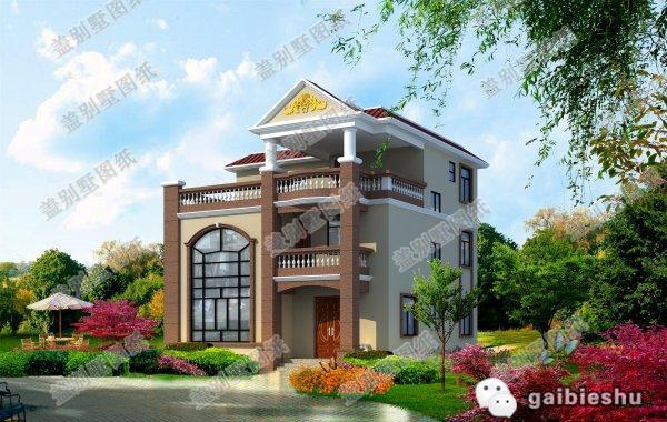 三層農村別墅設計圖，帶挑空客廳，布局空間合理，造價40萬以內。