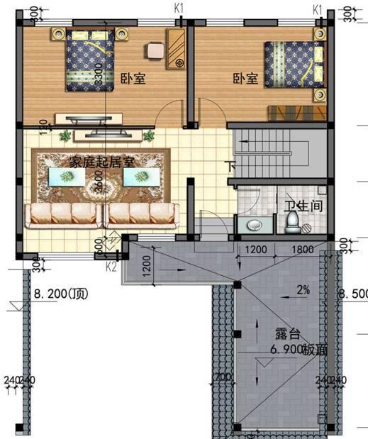 經(jīng)典中式風(fēng)的雙拼三層別墅設(shè)計(jì)圖，主體造價(jià)大概70萬。