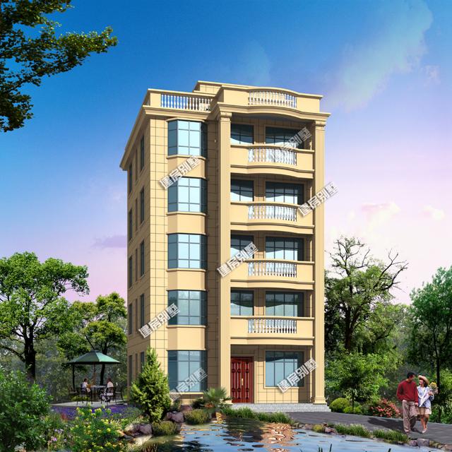 9.6x11.2五層別墅設計圖，小房身，豪華大氣！