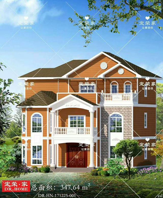 四棟三層別墅設計圖，簡單實用，戶型溫馨，適合農村建設。