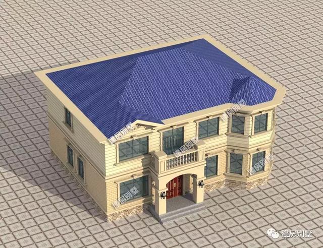 14.5×12.5米農村二層自建房，既美觀又實用，帶旋轉樓梯，建房必選的一款。