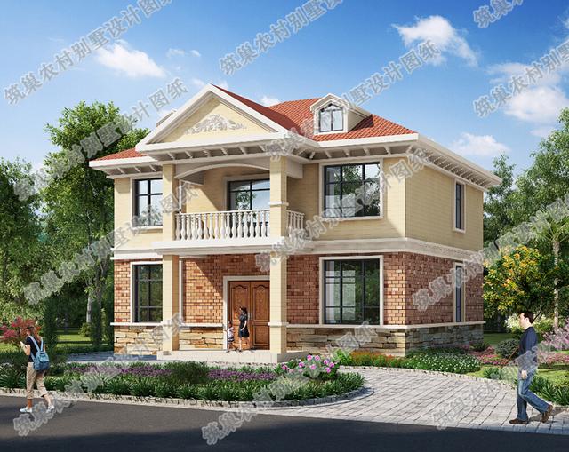 12×10米農村二層別墅設計圖，外觀素雅，設有休閑娛樂的棋牌室，造價20萬。