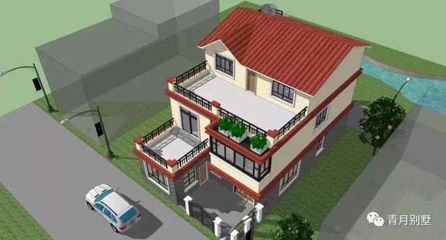 占地135平方米的三農村別墅設計圖，帶大露臺+農家小院，非常適合鄉村自建。