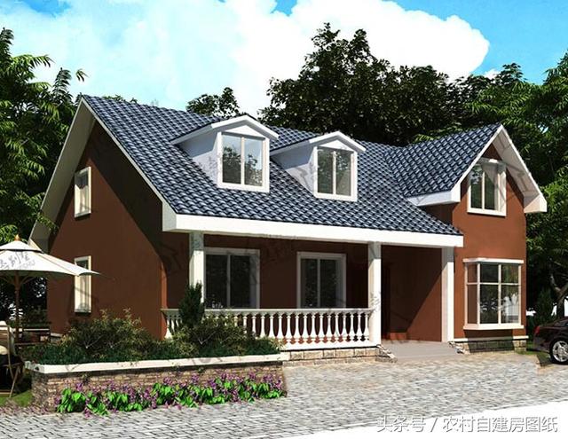 造價15萬的一層半別墅設計圖，經濟實用，建出來不比高層別墅差。