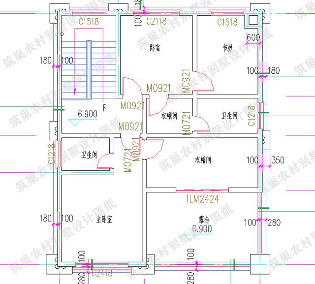 占地面積約100㎡的三層農(nóng)村小別墅，有陽臺(tái)+大露臺(tái)，南北通透，適合現(xiàn)代農(nóng)村自建房。