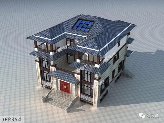 三層新中式別墅，大氣恢弘、氣派非凡，帶地下室，一款難得的豪華型別墅。