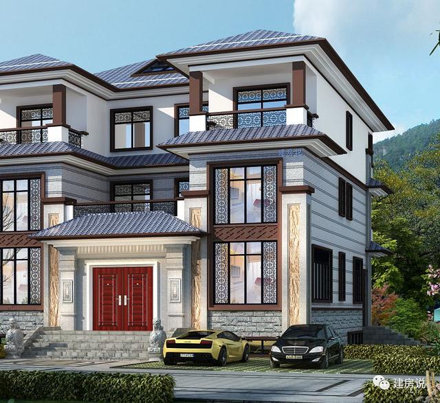 三層新中式別墅，大氣恢弘、氣派非凡，帶地下室，一款難得的豪華型別墅。