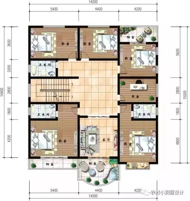 14×15.6米兩層半閣樓農村別墅設計圖，好看又實用