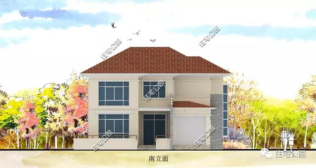 14.1X15.8米農村二層自建房，帶車庫，造價不高，實用才是關鍵。